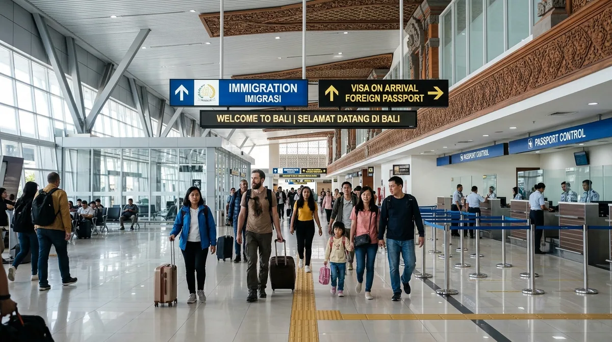 Bali airport arrival visa on arrival Indonesia