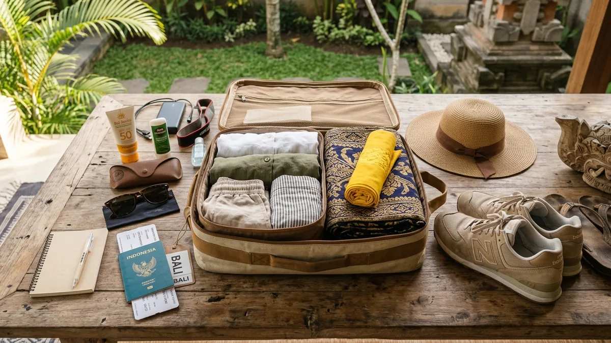 Bali packing list essentials for temple and beach travel