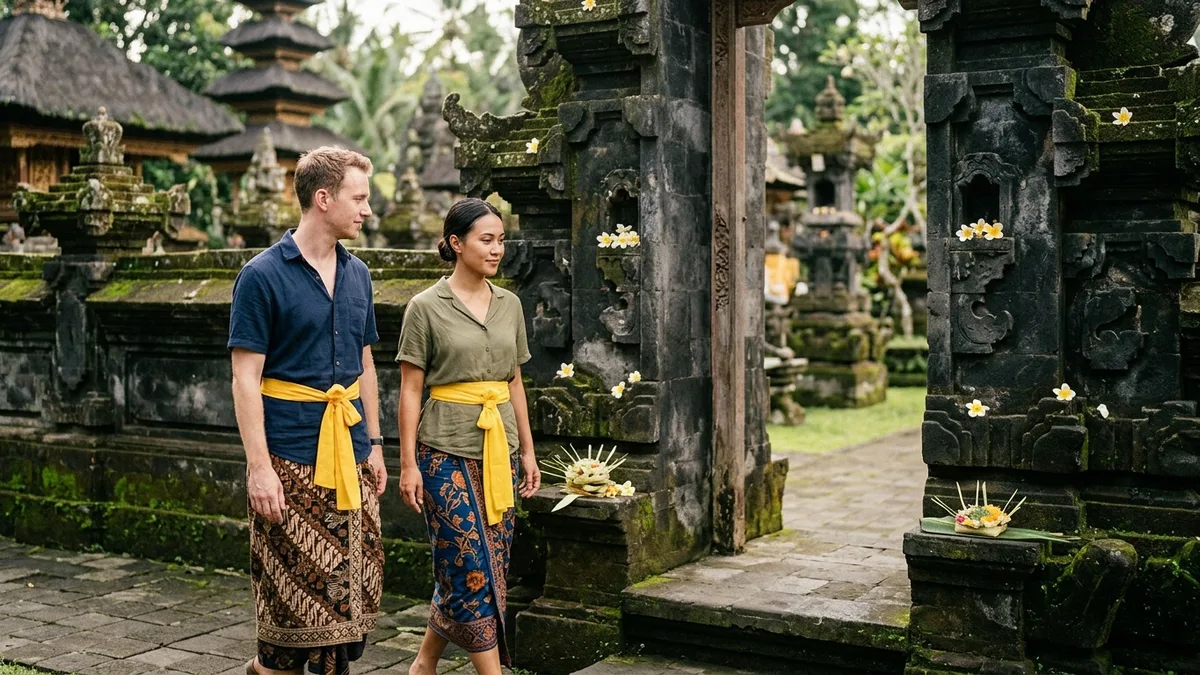 Respectful temple dress code and sarong etiquette in Bali