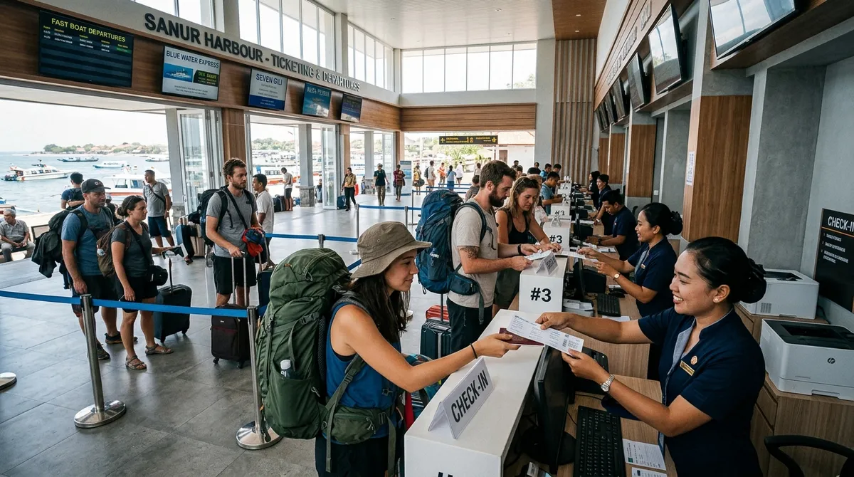 Sanur Harbour fast boat check-in counter