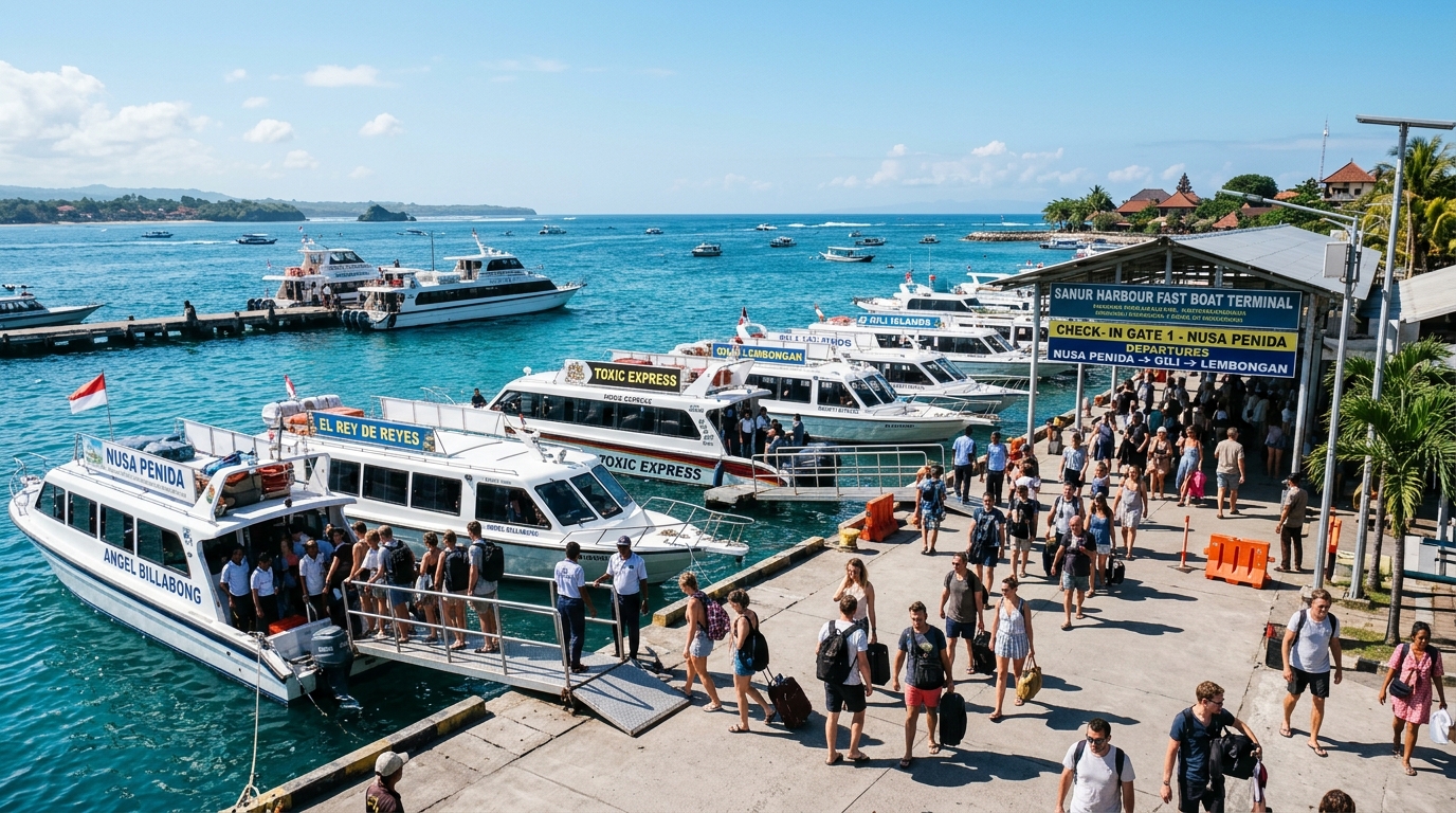 Sanur Harbour fast boat dock — the nearest departure point to Nusa Penida