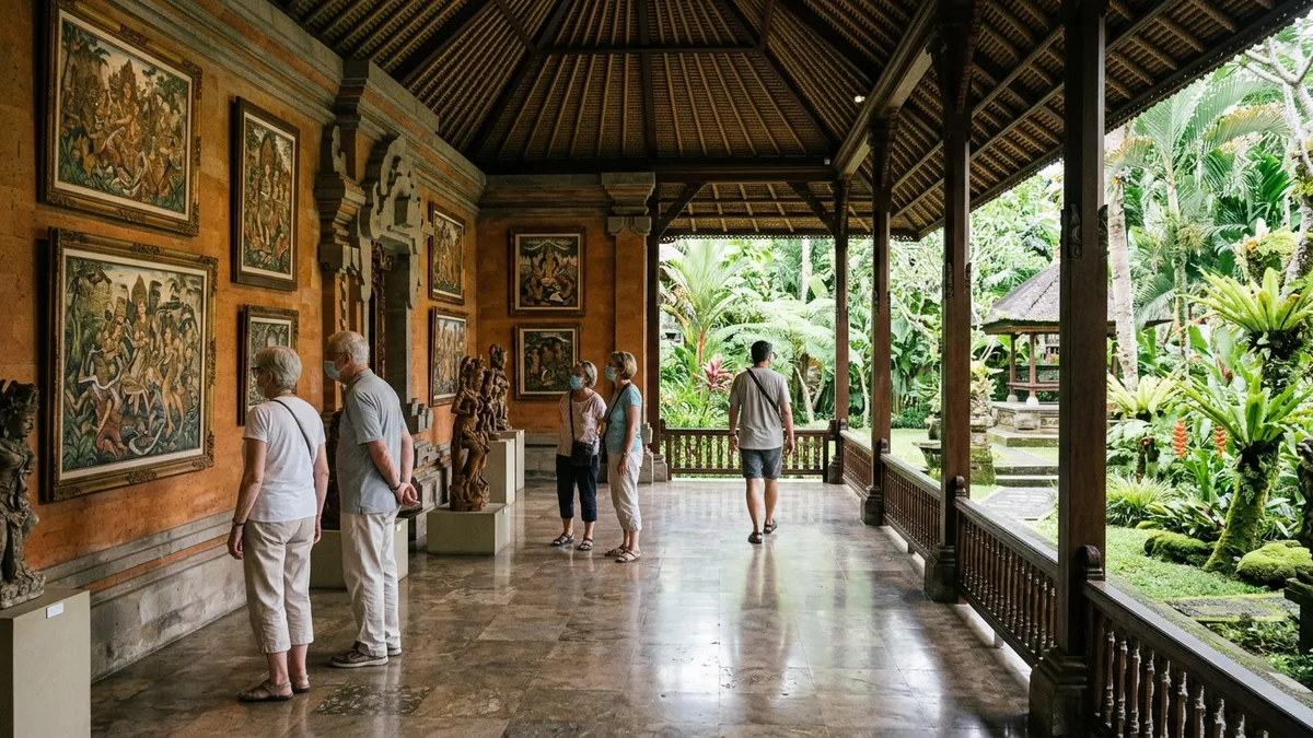 Exploring traditional Balinese art galleries and museums in Ubud on a rainy day
